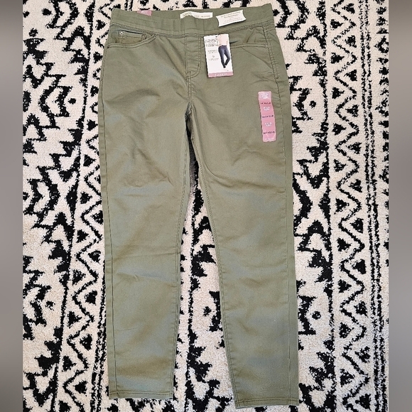 Levi Strauss Signature Hold Pull On Skinny Pants Jeans Olive Green 14S | 32x28 - Picture 4 of 10